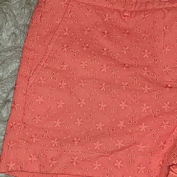 Cynthia Rowley womens cotton coral eyelet‎ shorts size 2 - Picture 2 of 4